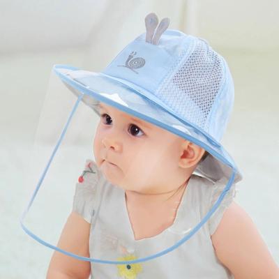 China Breathable Sunscreen Cap Gorros De Bebe Mesh Anti-Spray Saliva Cap Baby Summer Hat Kids Thin Striped Protective Hat for sale