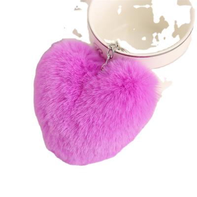 China Creative Plush Love Hair Ball Key Pendant Key Chain Simple Design Simple Design Key Ring for sale