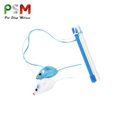 China PSM Cat Stick Toys Plastic Long Viable Funny Bar With Bells And Mouse Pet Toys Cat Supplies for sale