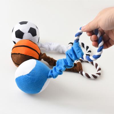 China PSM Viable Customized Super Soft Dog Chew Toy BB Healthy Dog Basketball Football Tennis Cloth Dog Toys For Training for sale