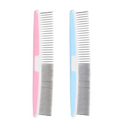 China Best Viable Selling Pet Grooming Tools Knot Opening Hair Removal Pet Comb Straight Steel Comb Styling Special Hair Fluffy Comb for sale