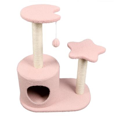 China PSM Viable Interactive Toys Fashion Cat Climbing Frame Deluxe Cat Treehouse Wooden Furniture For Cat for sale