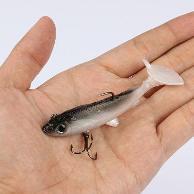 China YOUME 8cm Bass Fishing Soft Groundbait 14g Lead Head Fish Lures Silicone Fishing Lures Bass Fishing Tackle Sharp Hook for sale