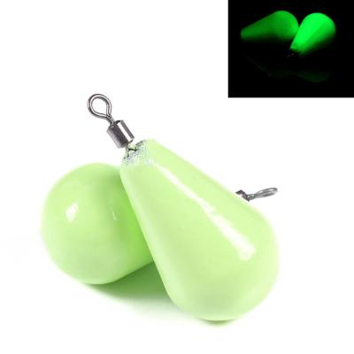 China YOUME 12G-150G Green Glowing Sinking Float Fishing Durable Luminous Beads Fishing Lead Fishing Tackle for sale