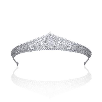 China Europe and America high-end bridal hair accessories zircon crown girls wedding headdress wedding accessories for sale