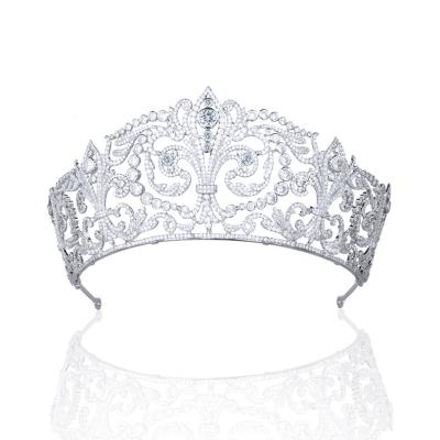 China Women's Princess Bride Wedding Crown Wedding Tiara Big Iris Crown Hair Accessories for sale