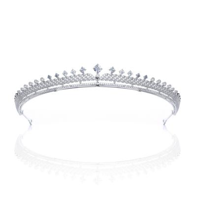 China 2021 new high-end wedding simple women's zircon crown wedding headdress photo girls hair accessories for sale