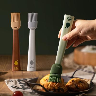 China Heat Resistance Detachable Silicone Sauce Baking Brush and Outdoor BBQ Grease Brush for sale