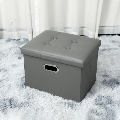 China Multifunctional viable morden simple foldable storage box, metal handle, leather storage for sale