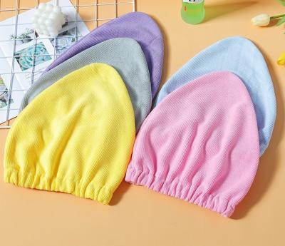 China Sustainable Superfine Fiber Womens Solid Shower Cap , Absorbent Quick Dry Towel Cap for sale