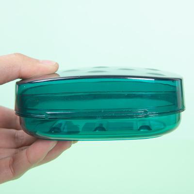 China Sustainable Plastic Portable Liquid Soap Storage Box With Transparent Belt Cover for sale