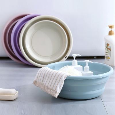 China Folding Solid Viable Creative Portable Travel Plastic Wash Basin, Medium Size for sale