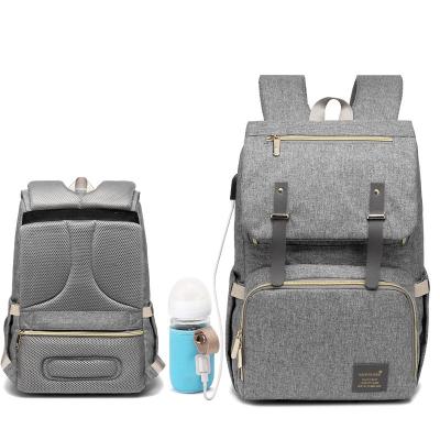 China With 2021 USB Handle Multi-pocket Waterproof Soft Solid Zipper Travel Oxford Mum Oxford Backpack Usb Charging Backpack for sale