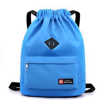 China Customized LOGO Men Classic And Women Nylon Waterproof Simple Outdoor Folding Lightweight Sports Backpack Drawstring Backpack for sale