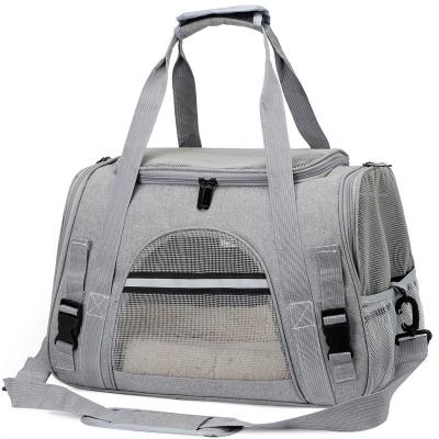 China Factory Direct Breathable Mesh One-Shoulder Travel Pet Cat and Dog Oblique Folding Breathable Handbag for sale