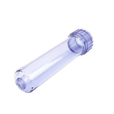 China Factory Eco-friendly 10 Inch Transparent Blue Filter Housing Reverse Osmosis Water Treatment Water Filter Housing for sale