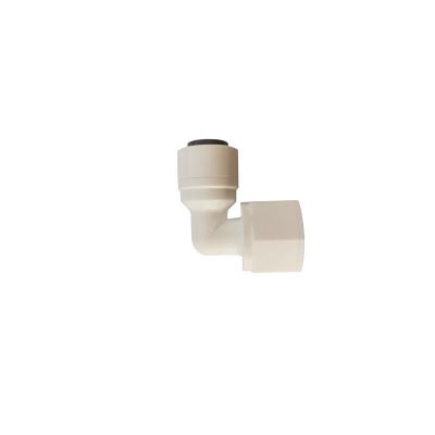 China Factory Male-Female Commercial RO Water Filter Plug In Pipe Fittings 1/4 RO Tubing Connector 90 Degree Waterline Fittings for sale