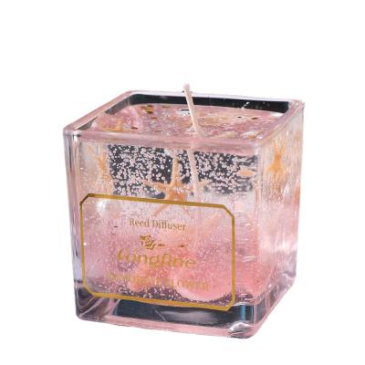 China Luxury Custom Long Lasting Jelly Scent Crystal Glass Scented Candle For Party for sale