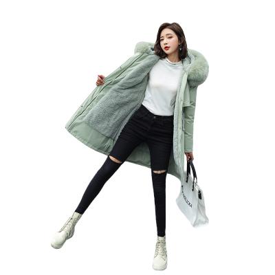 China 2021 Color Viable Women's Winter Plus Size Long Cotton Coat With Fur Hood Zipper Thick Parka Jackets For Women Ladies for sale