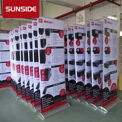 China Foldable Horizontal Roll Banner With Printing Retractable Poster Pull Up Banner for sale