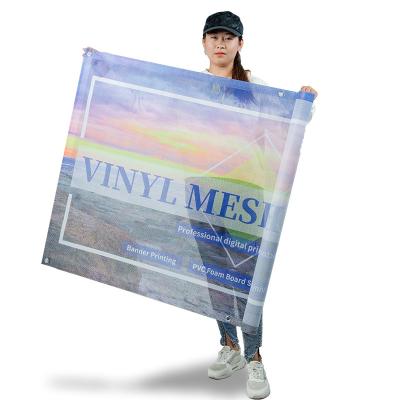 China Easy Install Outdoor Fabric Mesh Banner Banner Printing Mesh Barrier Banner for sale