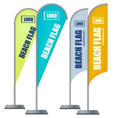 China Waterproof Feather Flag Banner Beach Flags Banners For Commercial Advertising Signs for sale