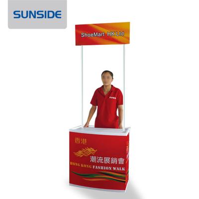 China Hot Selling Indoor/Outdoor Promotional Table Stand And Flexible Advertising Display Tables For Trade Shows Promo Promo Table Reception. for sale