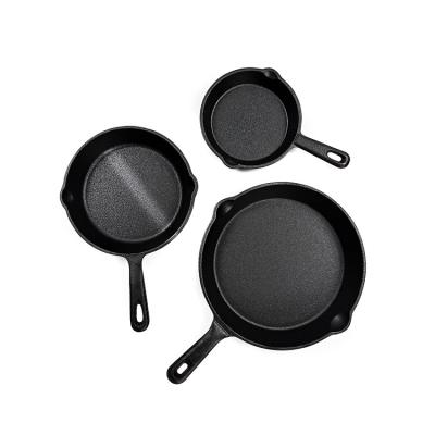 China 20/26/30cm Cast Iron Skillet Pan Pre Seasoned 500 F /260 C Safe for sale