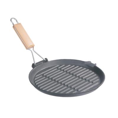 Китай Griddle 10inch гриля литого железа 27cm со складывая ручкой ISO9001 продается