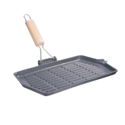 China Grill sieben des Roheisen-13.8inch nicht Stock-Grill Pan For Camping zu verkaufen