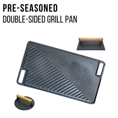 China Plancha reversible de la parrilla del arrabio de 18 pulgadas con la retención excelente del calor en venta