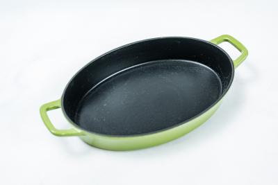 China Roheisen Soem-ODM, das Pan Easy Lifting Oval Roasting Pan SGS brät zu verkaufen