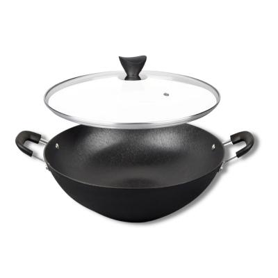 China 40/42cm chinesischer Wok Pan Large Bottom For Easy, der BSCI/SGS kocht zu verkaufen