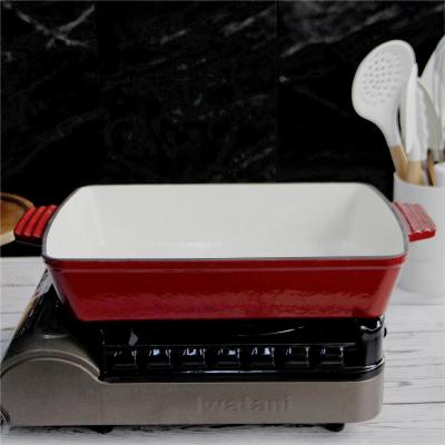 Chine Émaillé la casserole de torréfaction de fonte de la poêle 2.5/4kg de fonte de revêtement à vendre