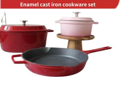 Chine ISO9001 Émailé Skillet en fonte avec casserole Dutch Oven / Pâte à frire à vendre