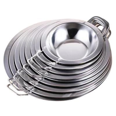 China Food Grade 18-32cm Stainless Steel Pan Flat Bottom zu verkaufen