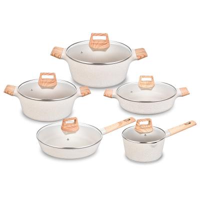 Китай 10-Piece Non-Stick Aluminum Pot Medical Stone pot Set продается