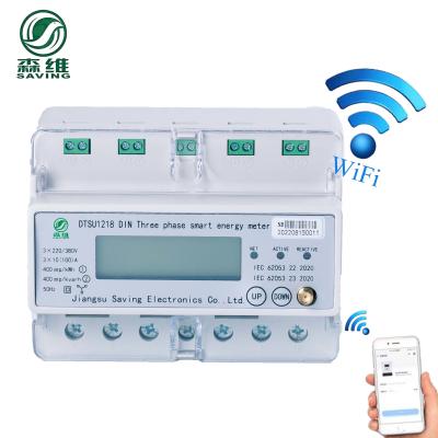 China Api Programmable Three Phase Prepaid-Energie-Meter Wifi 3 Phasen-Lärm-Schienen-Meter 63a zu verkaufen