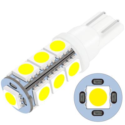 China Wholesale 12V 1.7W T10 Car Side Light Led 5050 White Bulb 13SMD W5w 194 DJ155 Car Side Light Instrument Indicator Light for sale