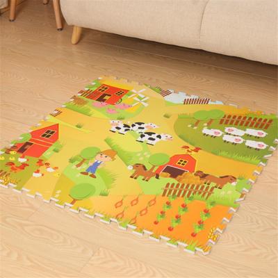 China Eva Crawling Mat Plush Eco-Friendly Soft Baby Safety Floor Mat Tiles Floor Crawling Mat for sale