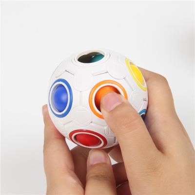 China Education Football Moving Person Cube Kids Adult Rainbow Ball Puzzles Magic Cube Toy Plastic Creative Football Learning Spheric Toys for sale