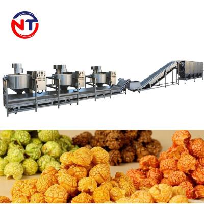 China Snack food factory 50KG~500KG Industrial caramel popcorn machine gaz with fried cooking carmel pop corn machine for sale