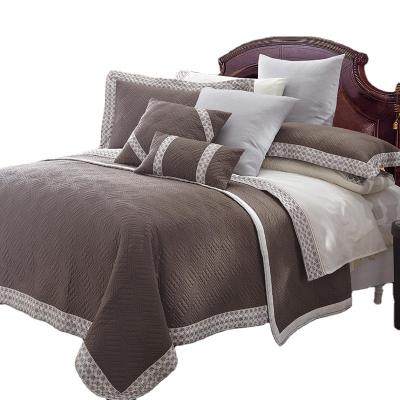 China Nondisposable Luxury Bedding Bed Cover Embroidery Lace Patchwork Bedspread Set for sale