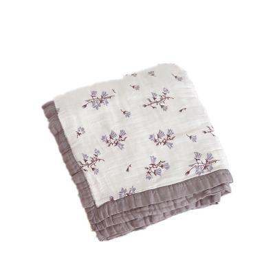 China Wholesale 4/8 Layer Baby Blanket Cotton Factory Anti-static High Quality Floral Printed for sale