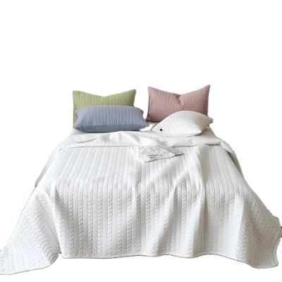 China Solid Color Single Double Sided Bedspread Bedspread Pure Cotton 3pcs Hotel Wholesale for sale