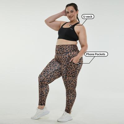 China MIQI 2022 High Quality Custom Logo Leopard Print Two Piece Breathable Yoga Suit Yoga Set Fitness Women Activewear Plus Size Yoga Set for sale