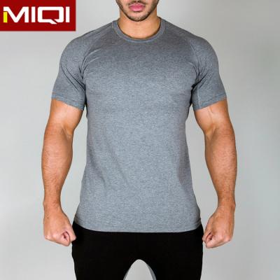 China MIQI Antibacterial Sports Wear Custom Logo Gyms Clothing Fitness T-shirt Men Short Sleeve Fitness Shirts for sale