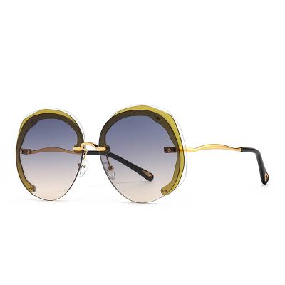 China Irregular round sunglasses 2022 new trend retro color round frame large for sale