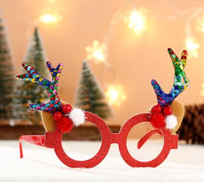 China Fashion Sunglasses Christmas Glass Frame Small Children's Gifts Dress Up Decorative Props Activities Decorations Party Glasses for sale