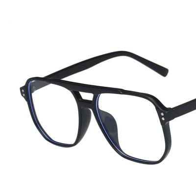 China Square 2021 New Fashion Double Frame Large Beam Anti-blue Lightweight Flat Glasses for sale